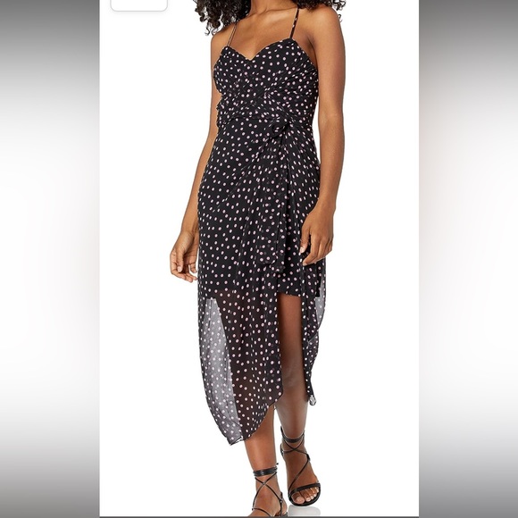 The Kooples Womens Maxi Dress In A Polka Dot Print, Black/Pink - Picture 6 of 7